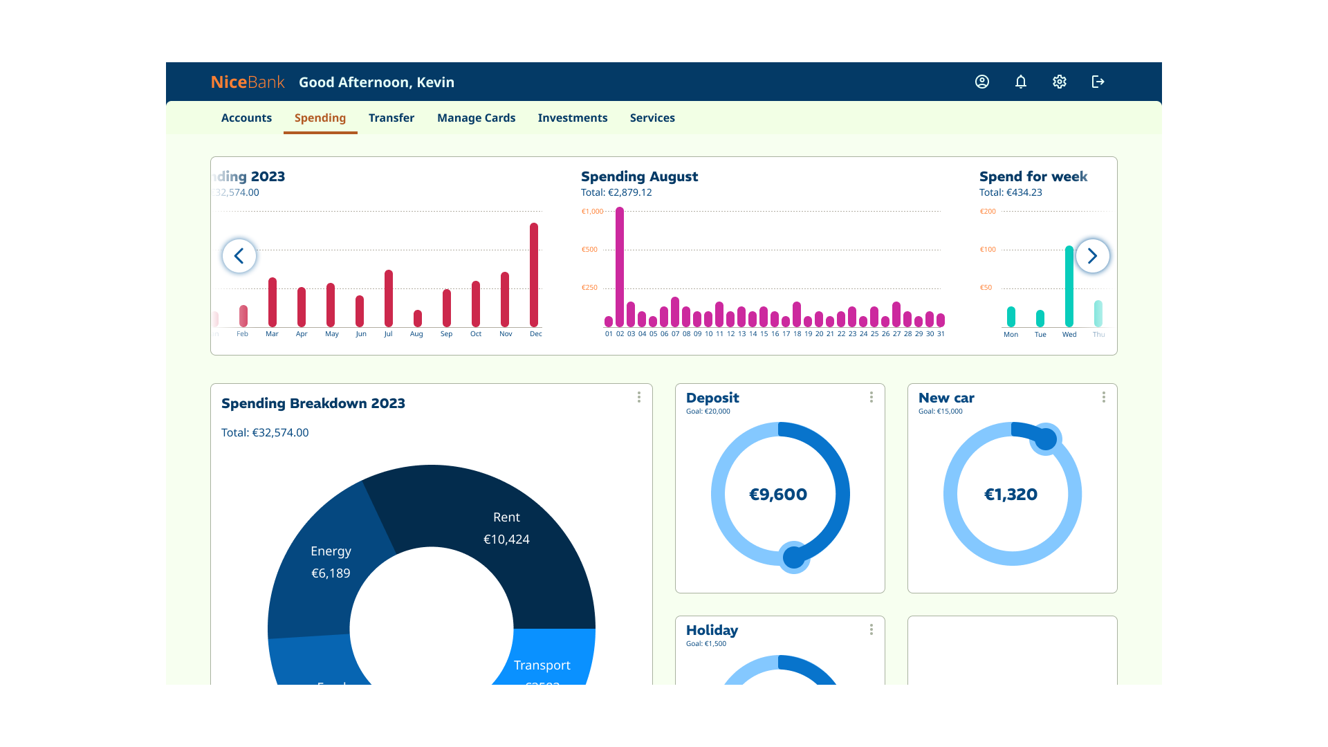 Desktop spending screen - iteration