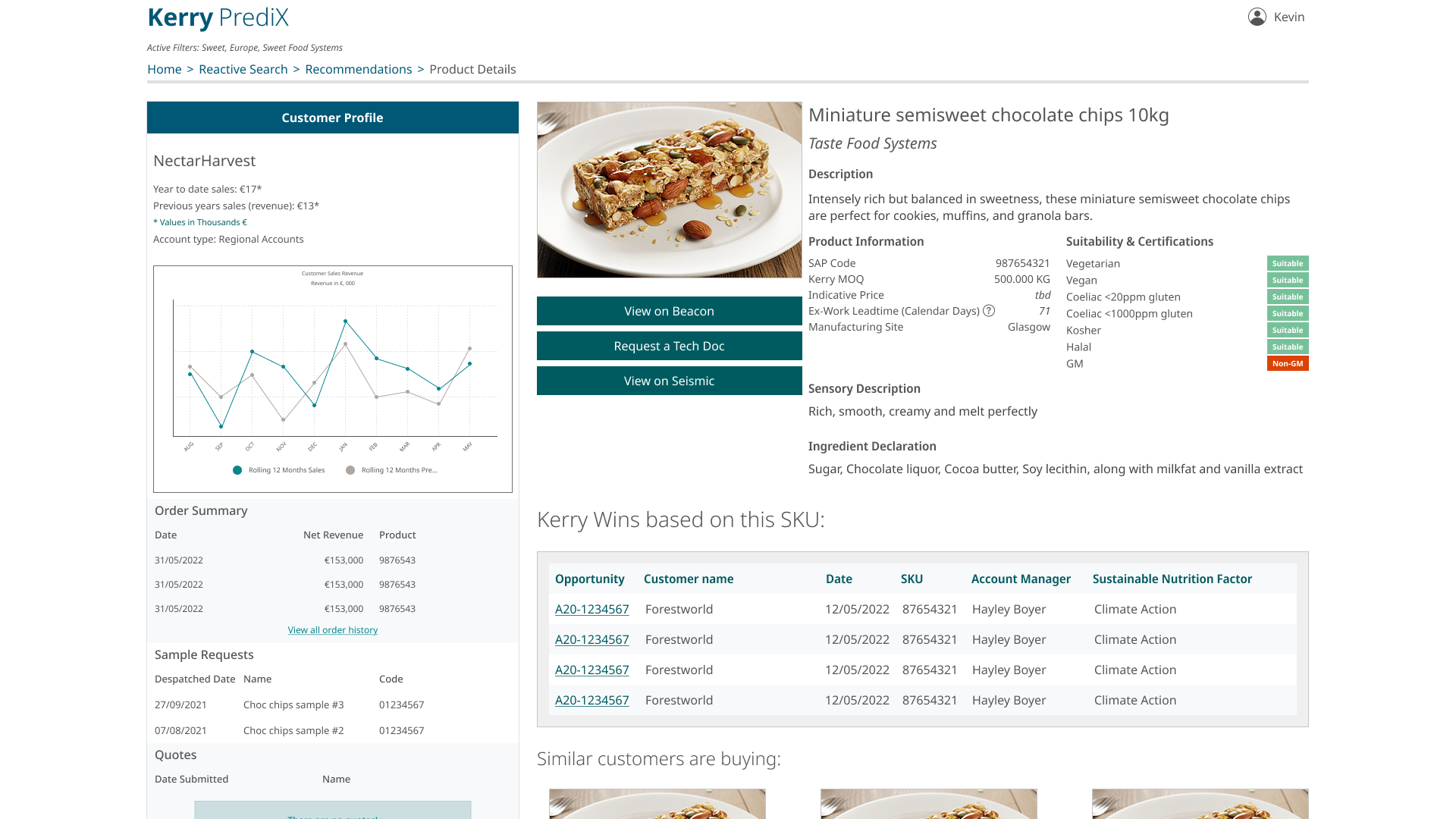 Product details page